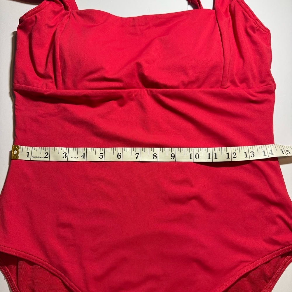 🌻 Sea Level Australia Eco Essentials Square Neck Red One-Piece Swimsuit size 14 - Picture 12 of 15